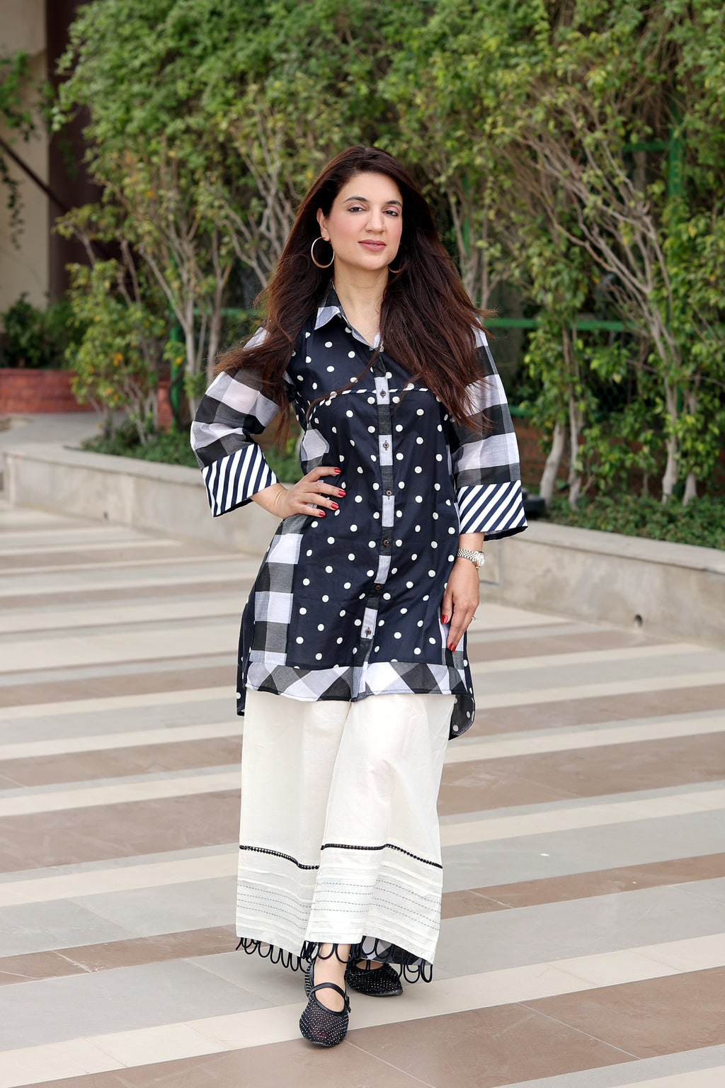 Chanderi Dot Set