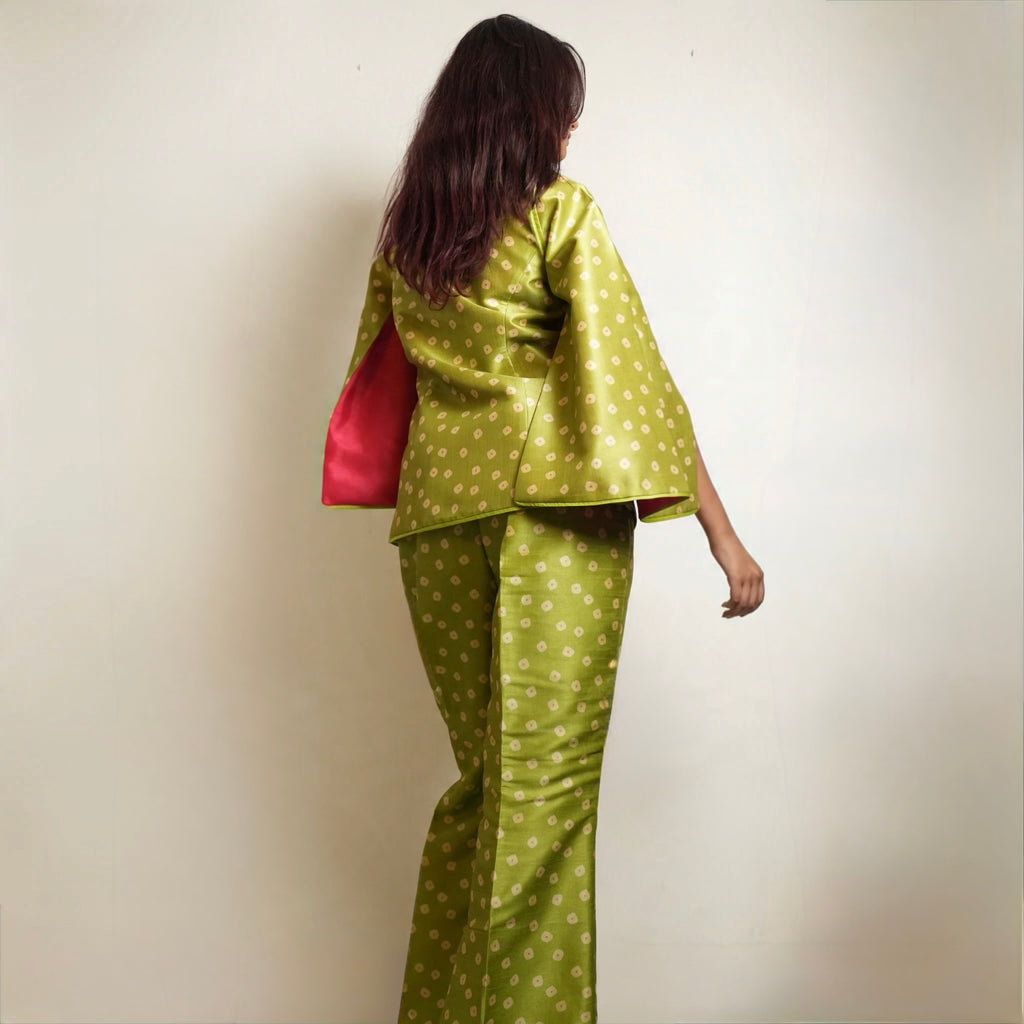 Pista Leher  - Cape with Bell Bottoms