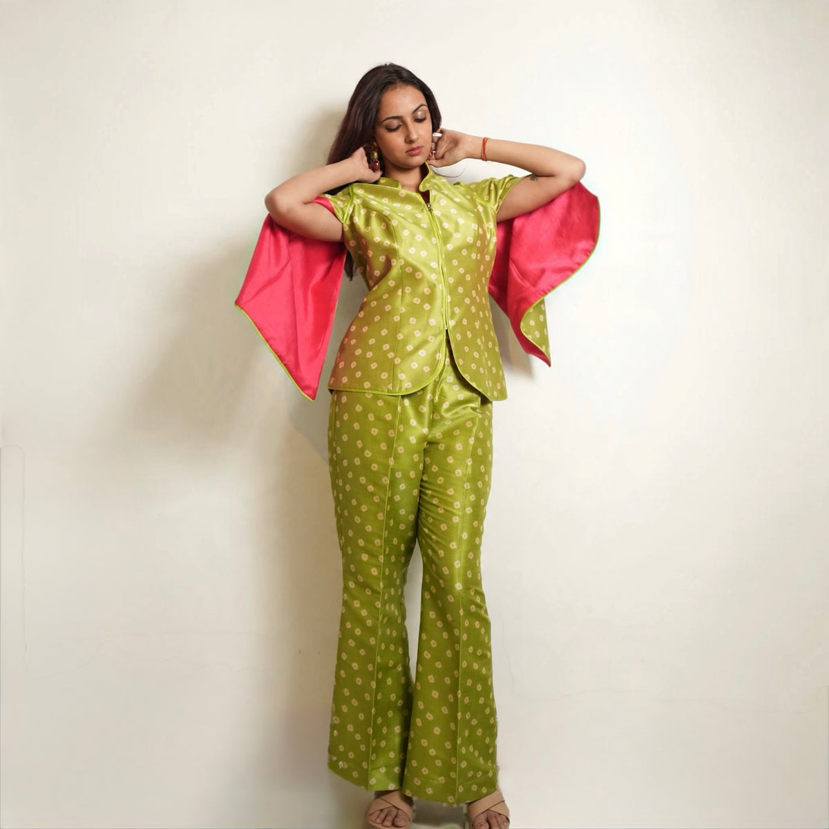 Pista Leher  - Cape with Bell Bottoms