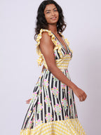 B&W Yellow Ghingham Dress