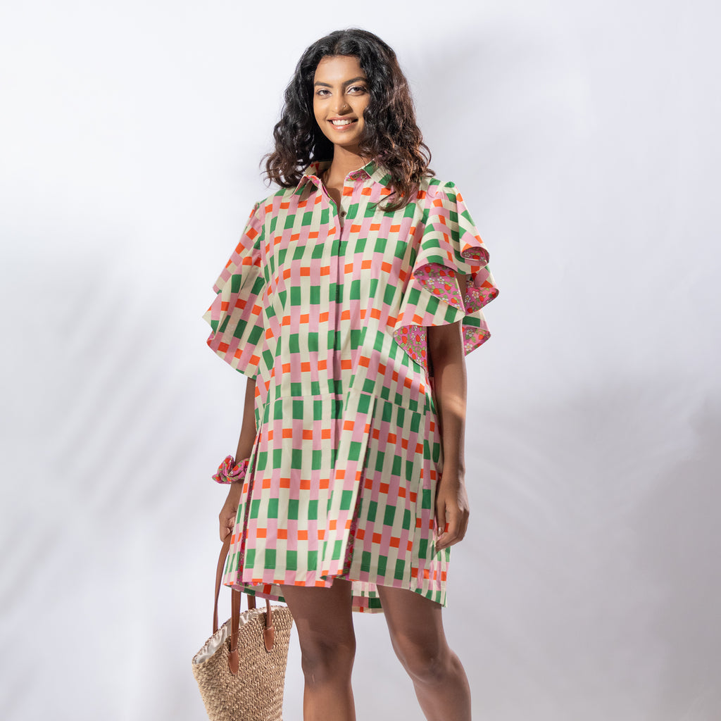 Ruffle Print Dress