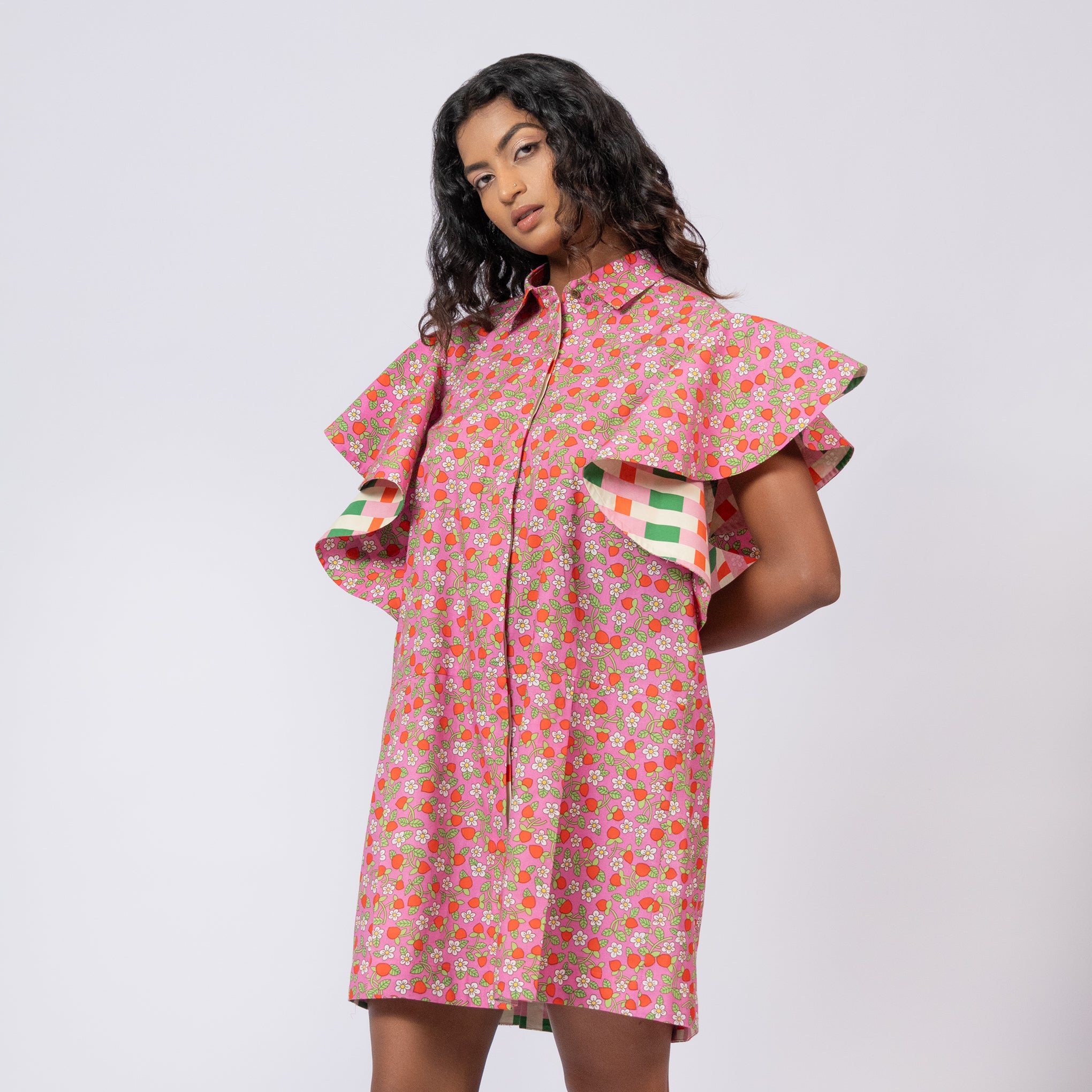 Ruffle Gulabi Dress