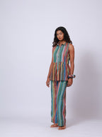 Multi Color sleeveless Co-ord