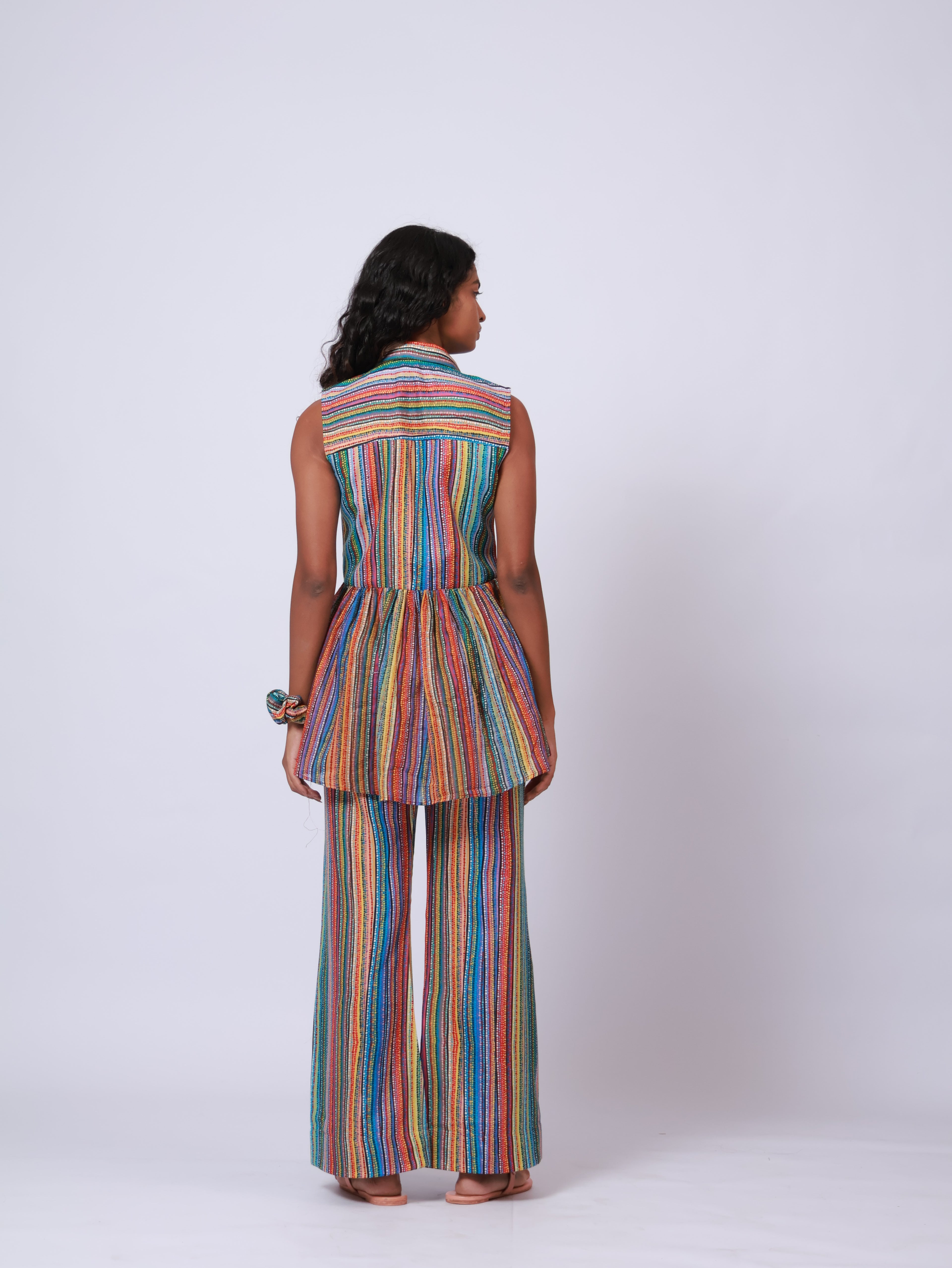 Multi Color sleeveless Co-ord