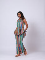 Multi Color sleeveless Co-ord