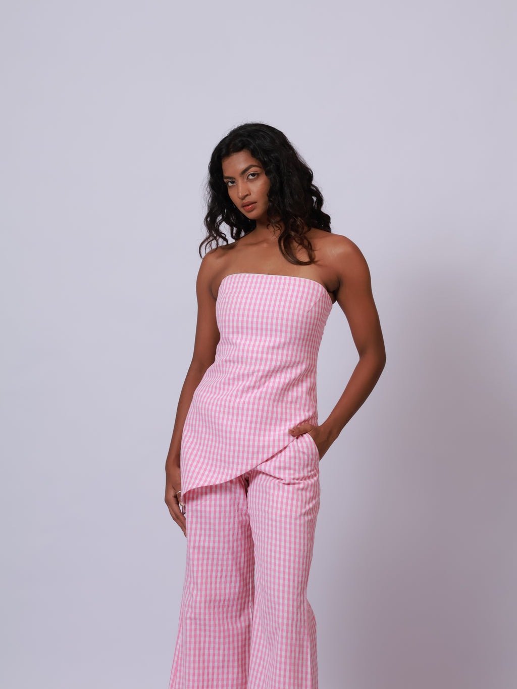 Pink and White Ghingham Co-ord