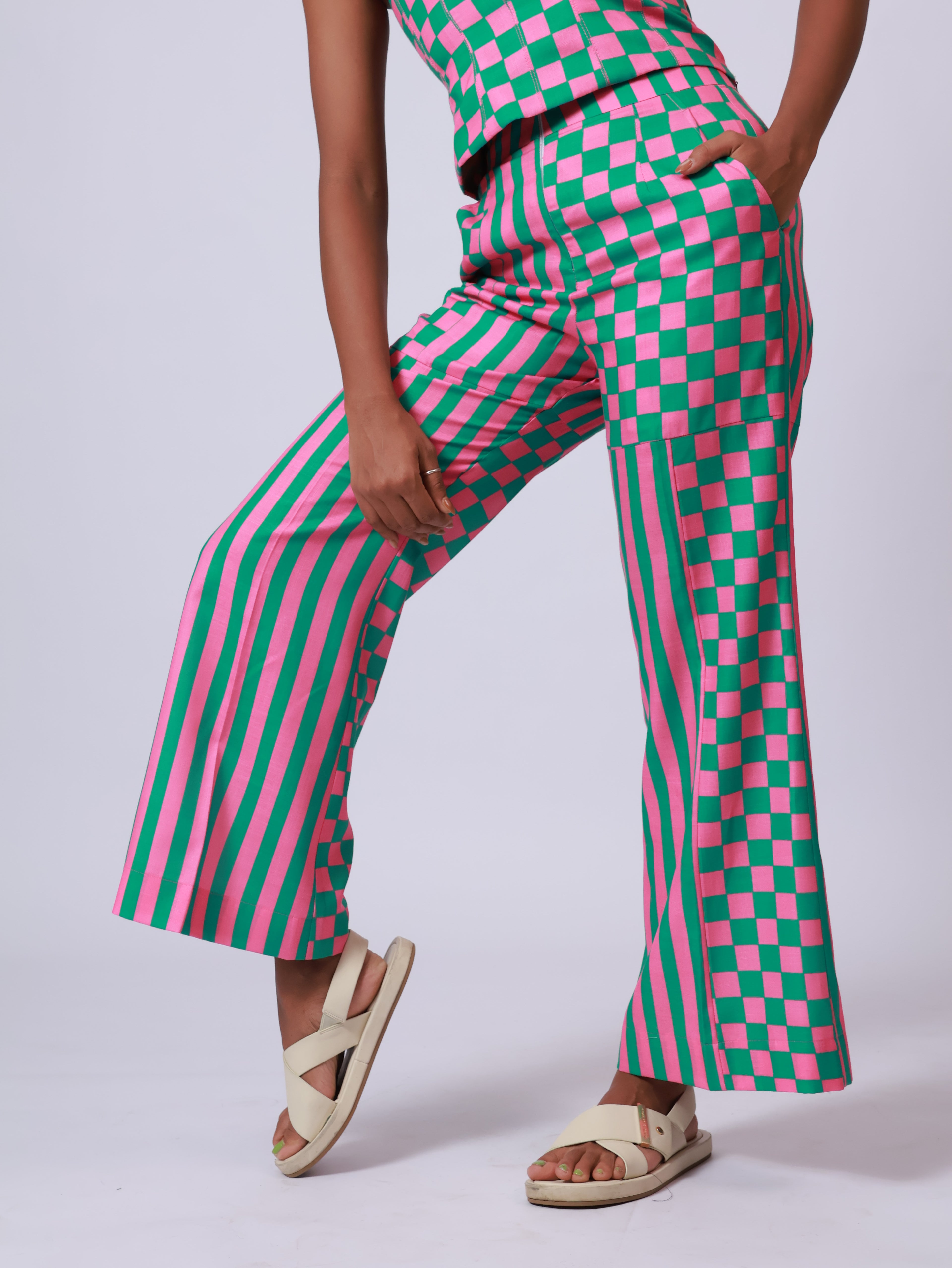 Pink and green Pants