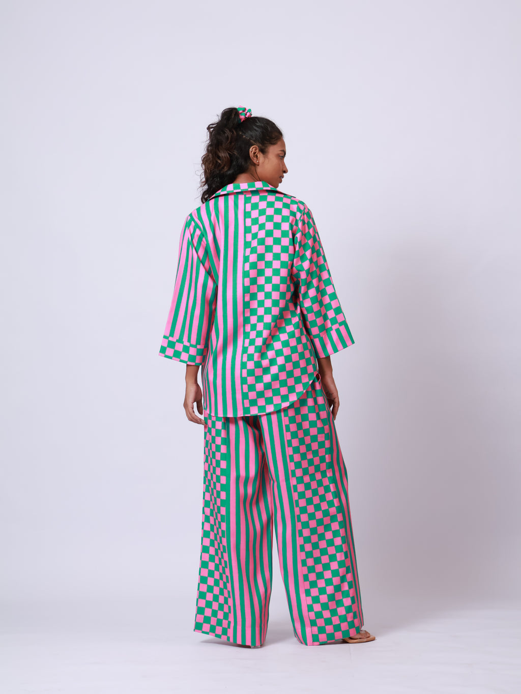 Pink and Green Full sleeves Co-ord