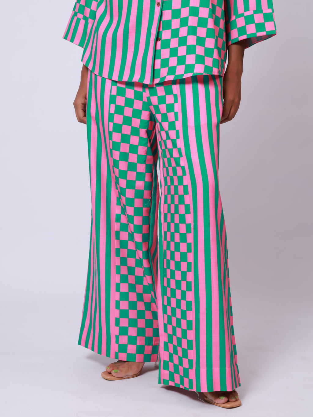 Pink and Green Full sleeves Co-ord