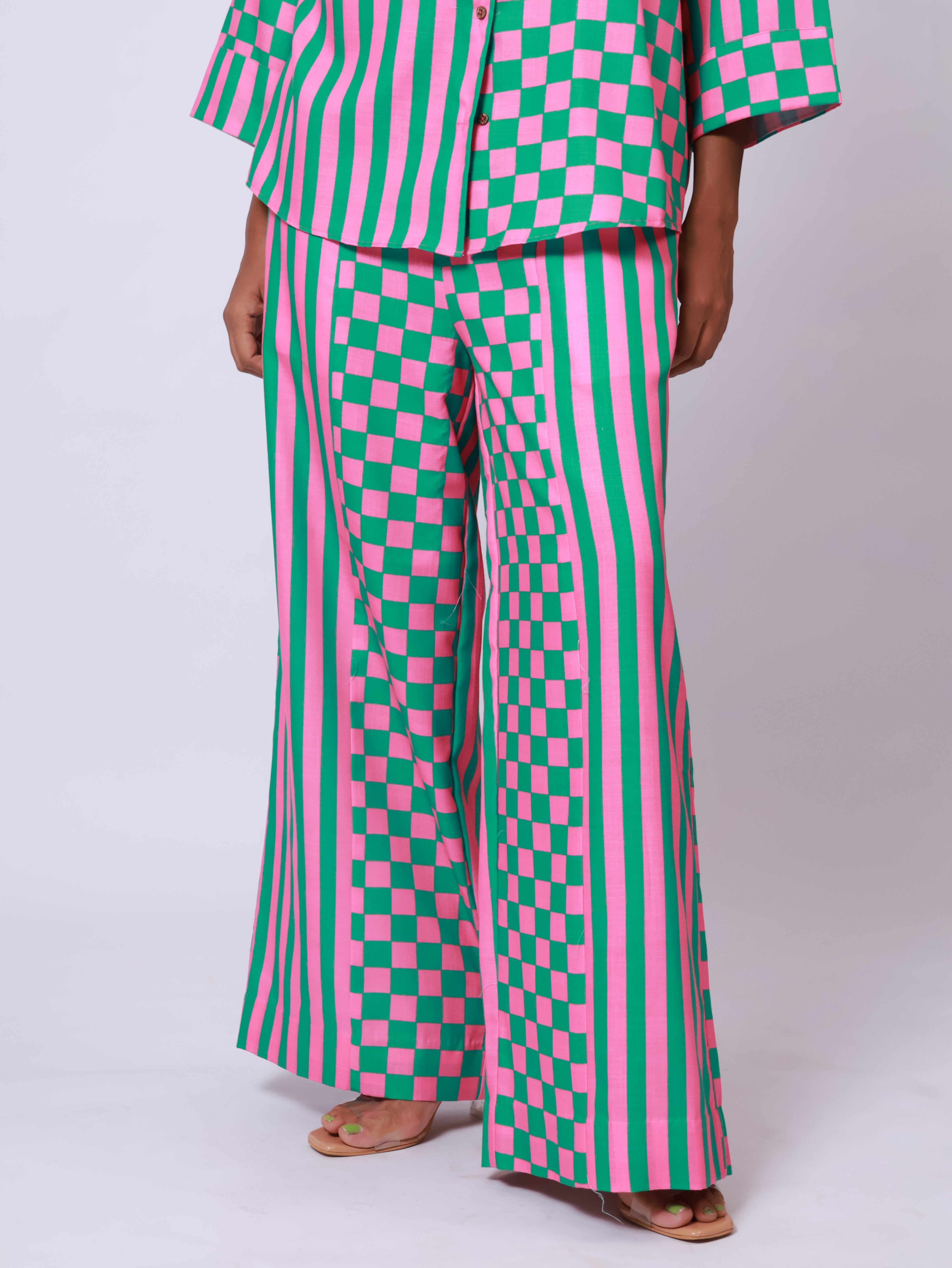 Pink and Green Full sleeves Co-ord