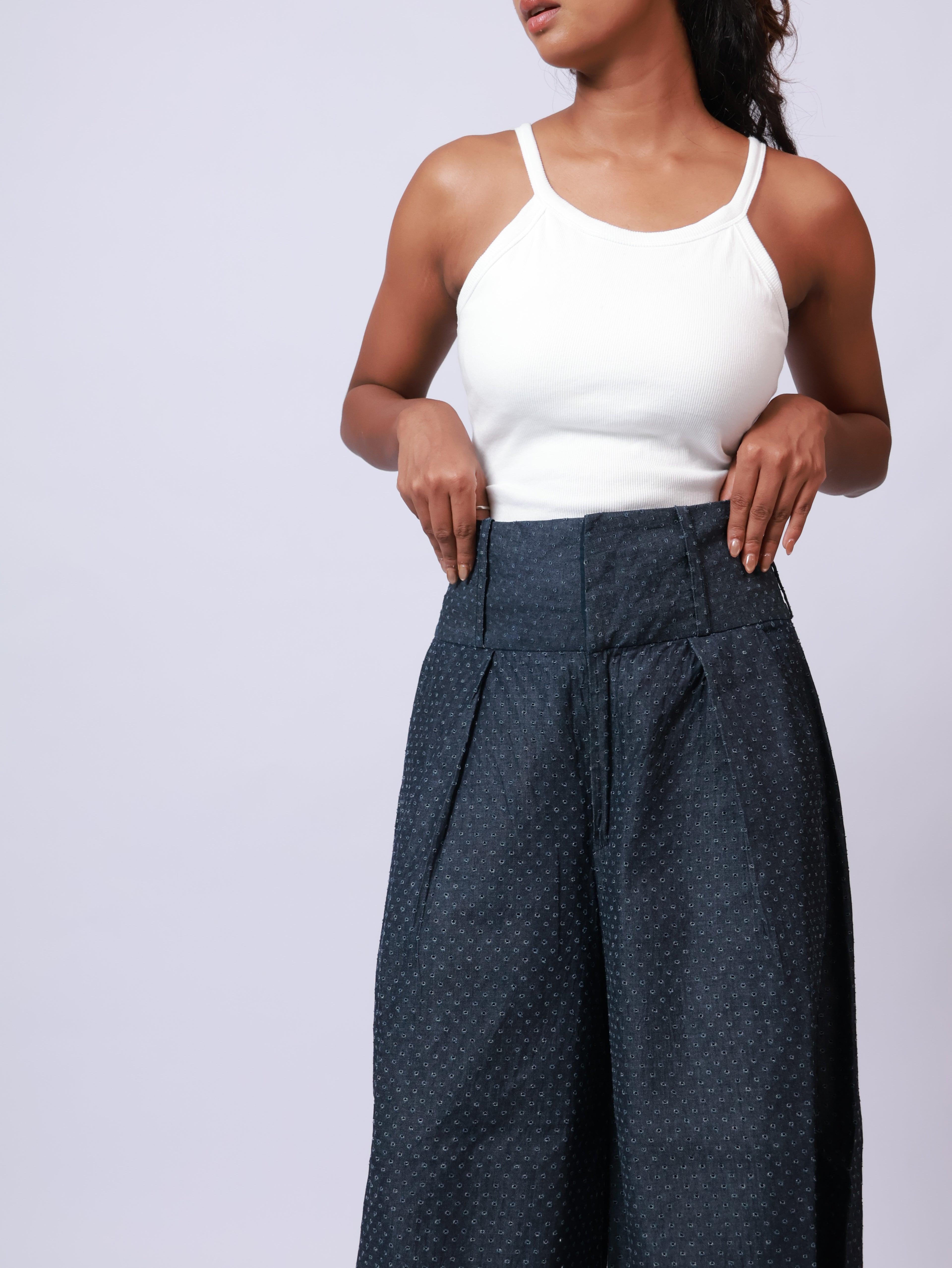 Denim Flowy Pants