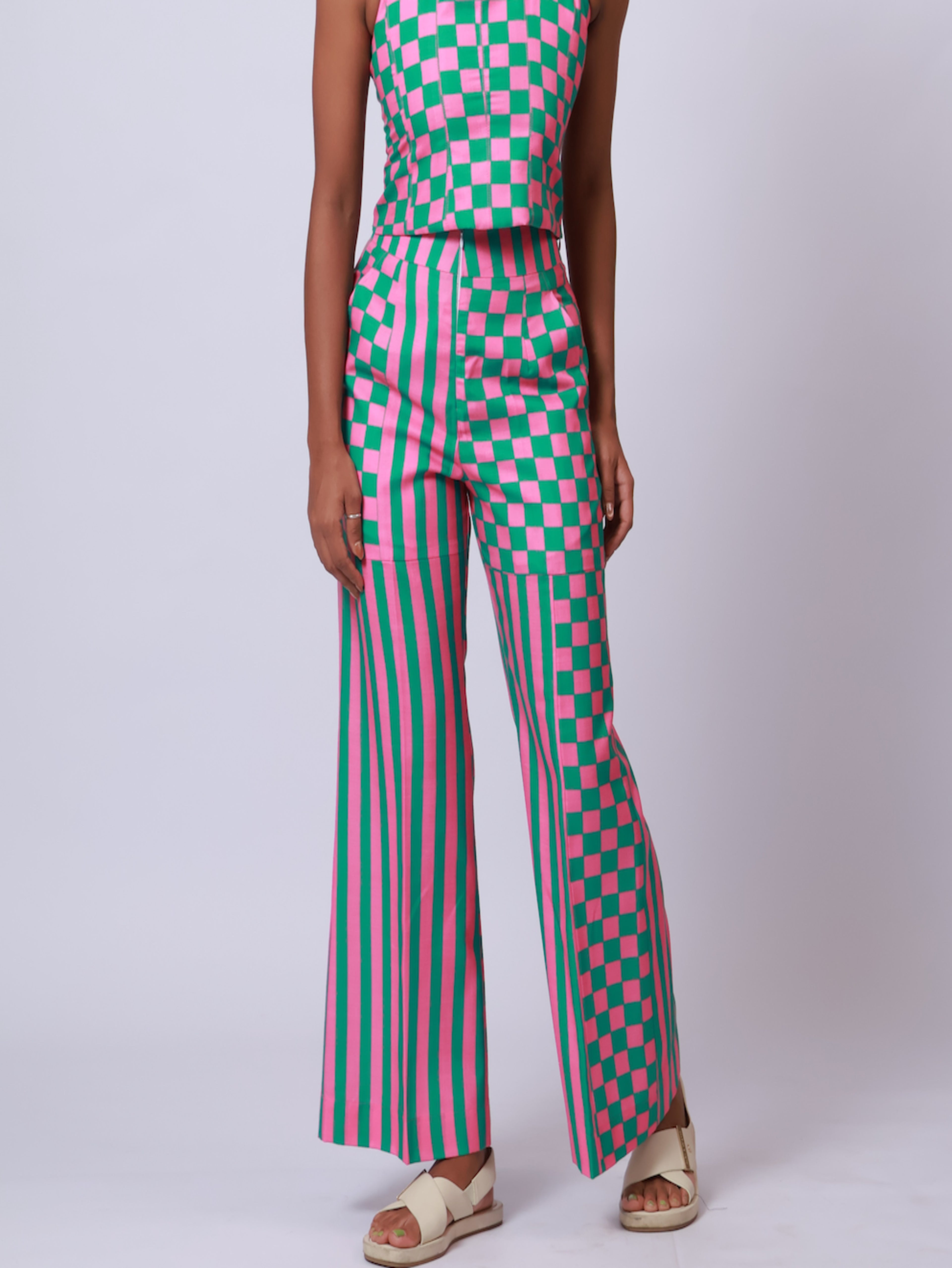 Pink and green Pants