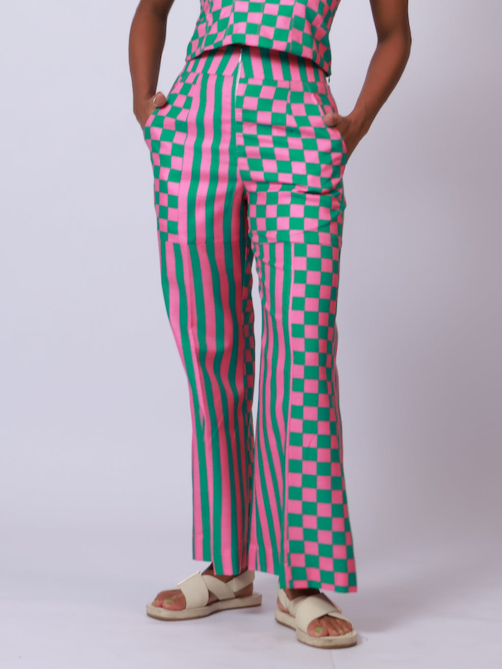 Pink and green Pants